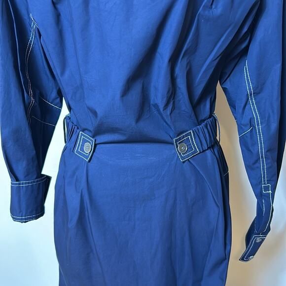 NWT Derek Lam 10 Crosby navy topstitched trench coat jacket dress - Picture 9 of 12